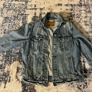 AE distressed Classic Blue Denim Jean Jacket